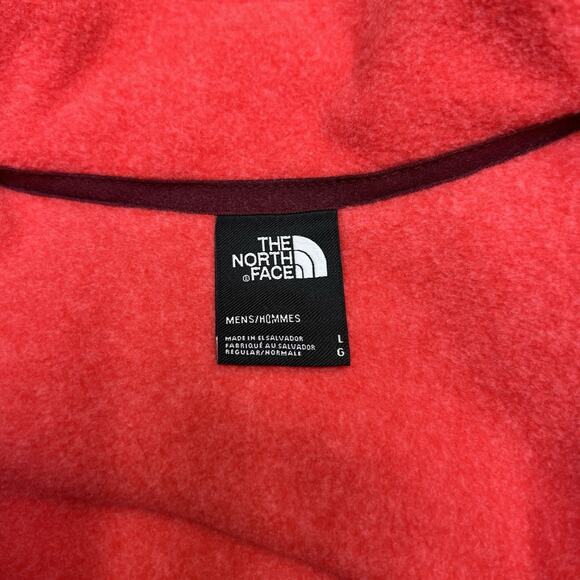 The North Face Fleece Jacket Large Mens Full Zip Red Orange Black - Picture 10 of 10